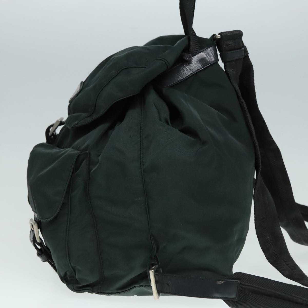 Luxury Prada Backpack Nylon Khaki Silver 90473