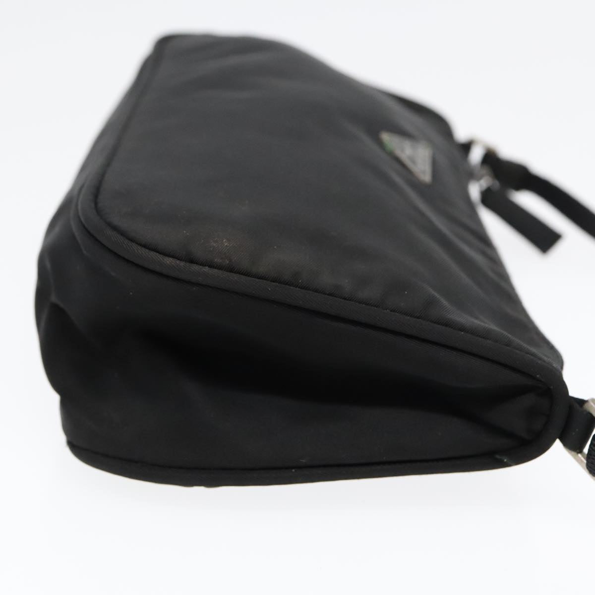 Luxury Prada Accessory Pouch Nylon Black Silver 90630