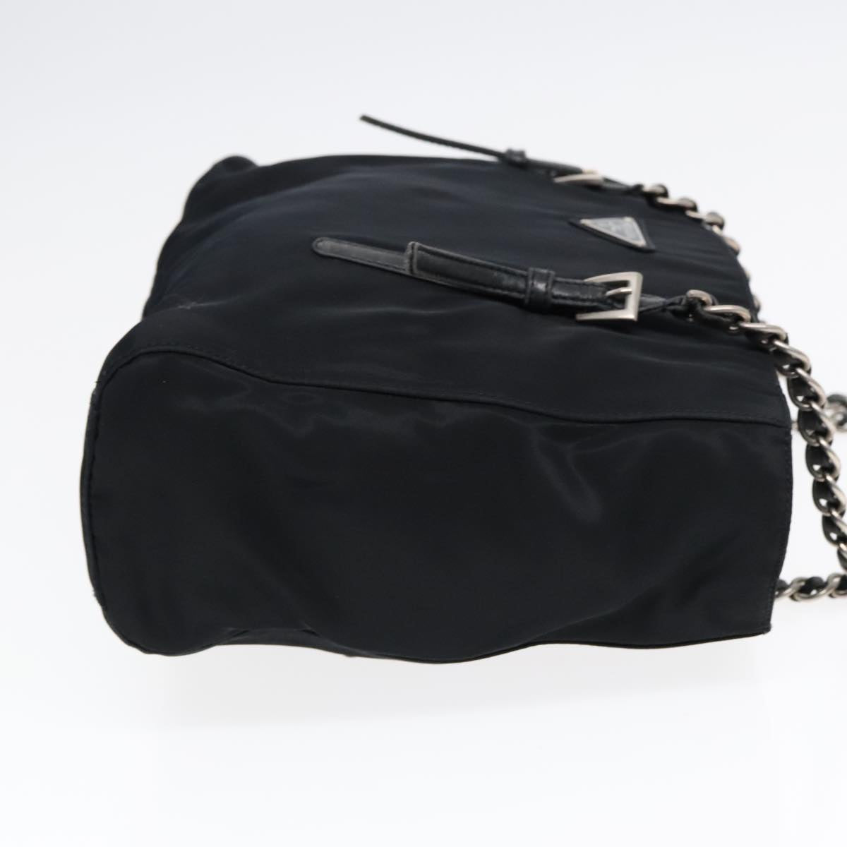 Luxury Prada Chain Shoulder Bag Nylon Black 90711