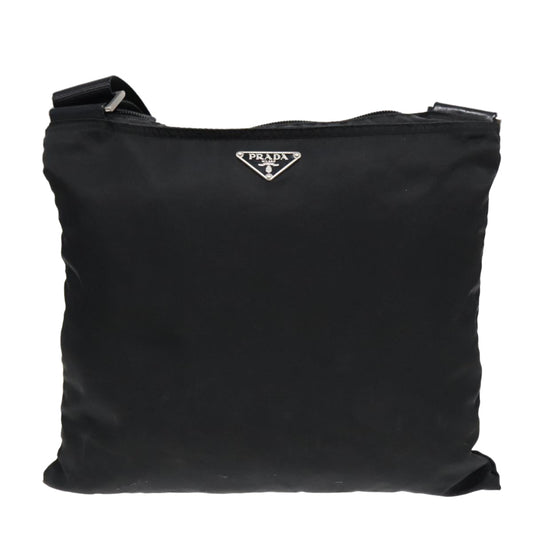 Luxury Prada Shoulder Bag Nylon Black Silver 90744