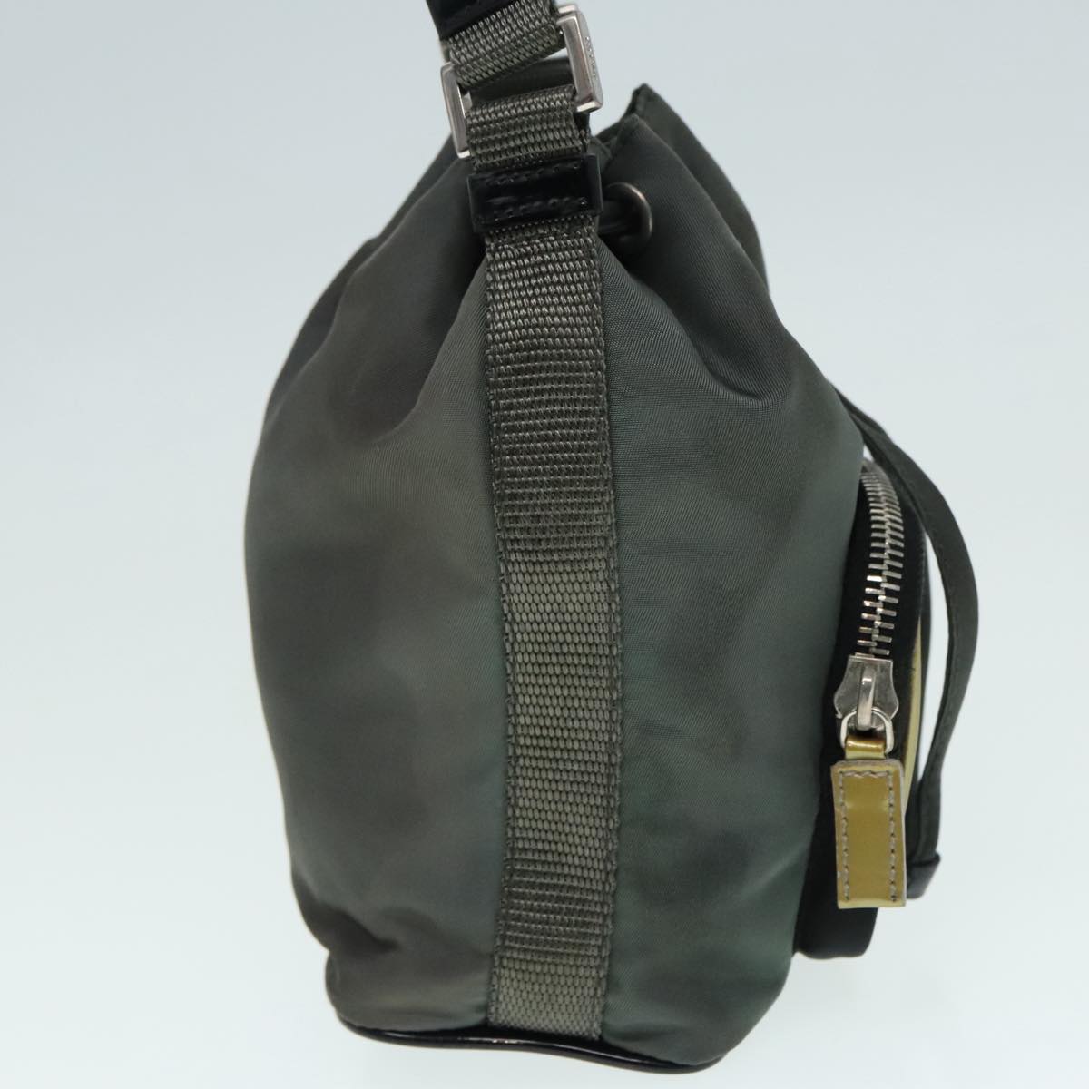 Luxury Prada Hand Bag Nylon Gray Silver 90824
