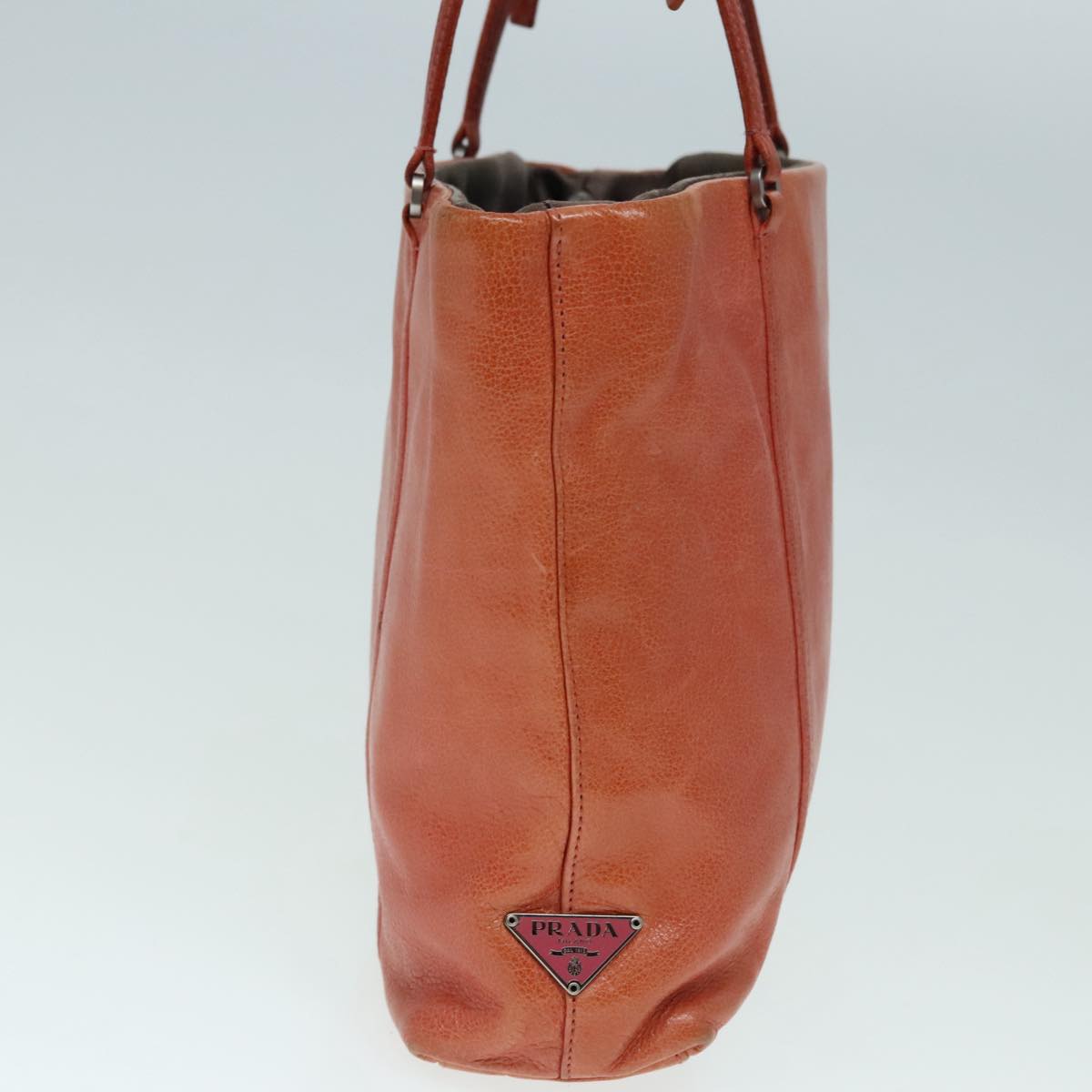 Luxury Prada Hand Bag Leather Orange 90858