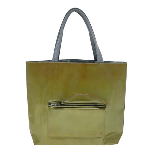 Luxury Prada Hand Bag Enamel Lime Yellow 91019