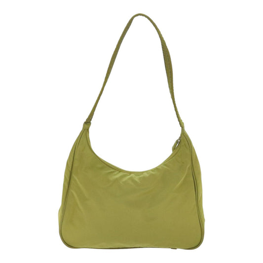 Luxury Prada Shoulder Bag Nylon Khaki Silver 91232