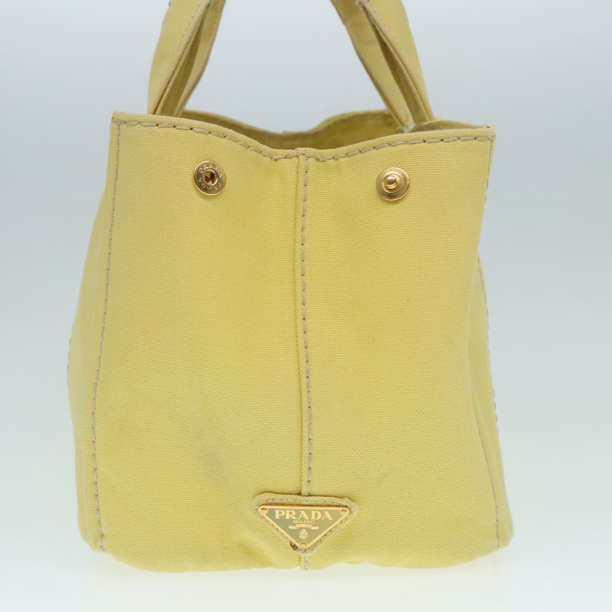 Luxury Prada Canapa MM Hand Bag Canvas Yellow Gold 91234