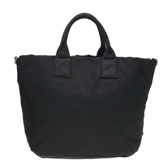 Luxury Prada Hand Bag Nylon Black Silver 91236