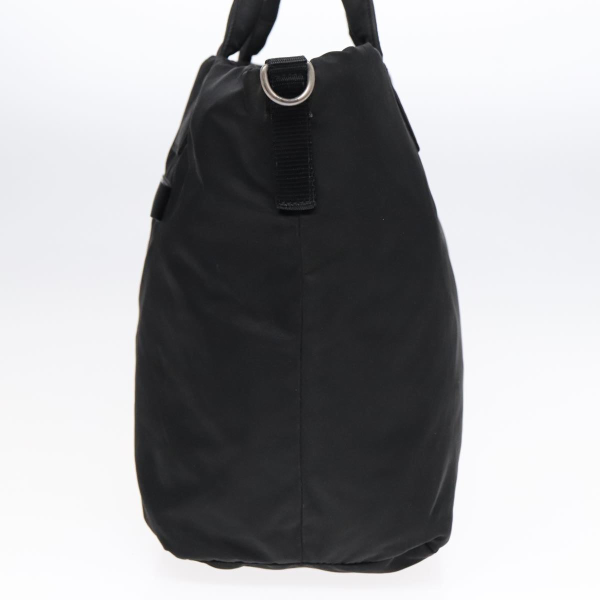 Luxury Prada Hand Bag Nylon Black Silver 91236