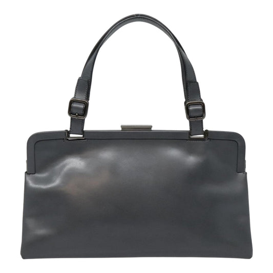 Luxury Prada Hand Bag Leather Gray 91243