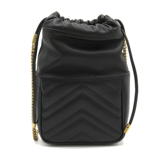 Luxury Gucci Trending 2025 GG Marmont quilting Mini Bucket Shoulder bag Leather Black