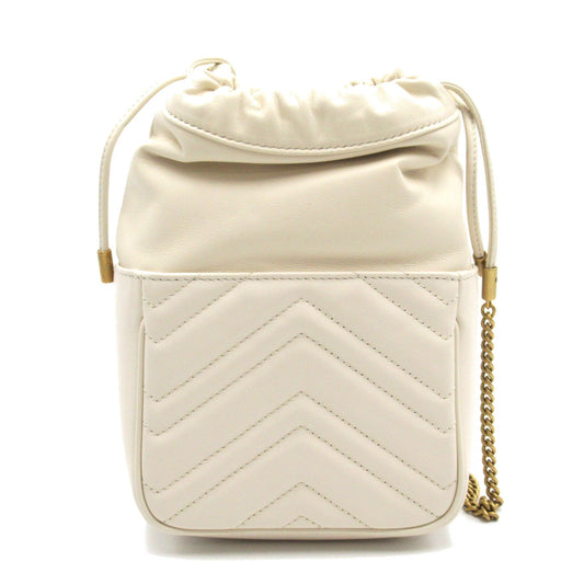 Luxury Gucci Trending 2025 GG Marmont quilting Mini Bucket Shoulder bag Leather White