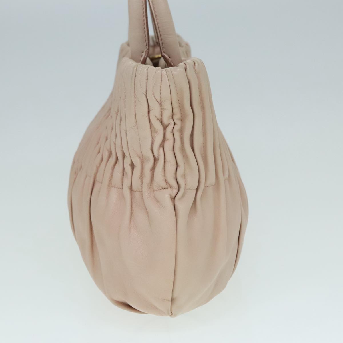 Luxury Prada Hand Bag Leather 2way Pink Gold 91404