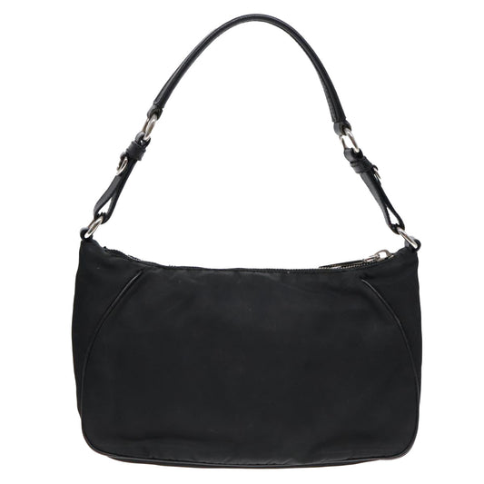Luxury Prada Shoulder Bag Nylon Black Silver 91602
