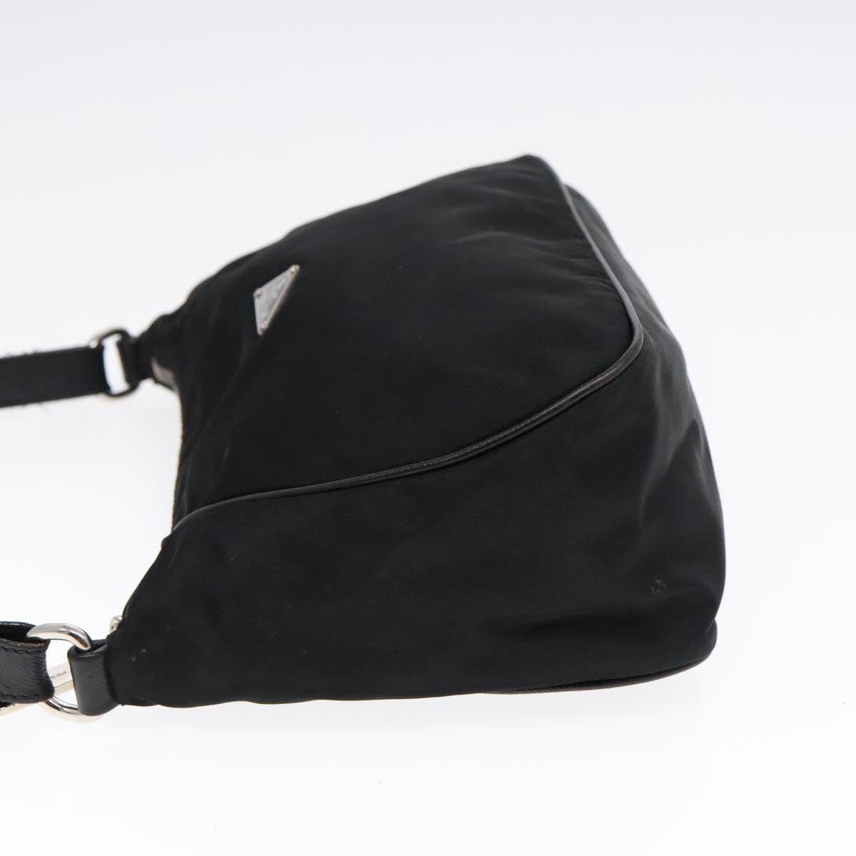 Luxury Prada Shoulder Bag Nylon Black Silver 91602