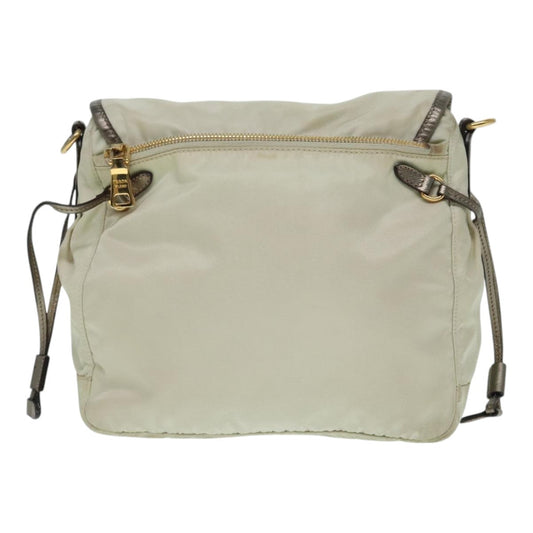 Luxury Prada Shoulder Bag Nylon Beige 91605