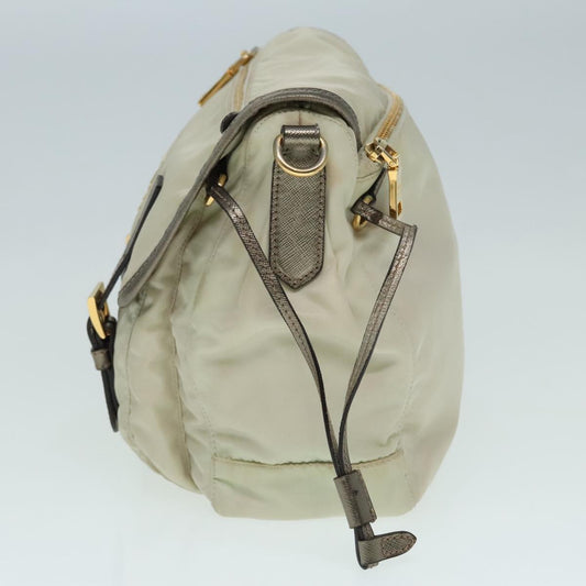 Luxury Prada Shoulder Bag Nylon Beige 91605