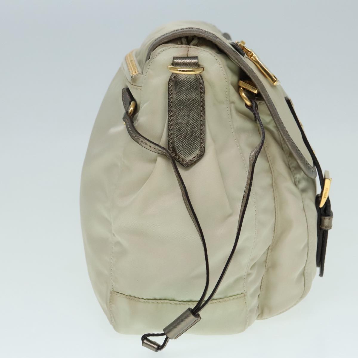 Luxury Prada Shoulder Bag Nylon Beige 91605