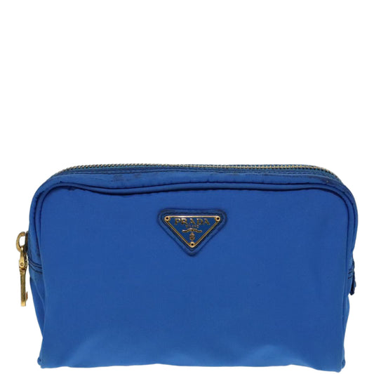 Luxury Prada Pouch Nylon Blue Gold 91930