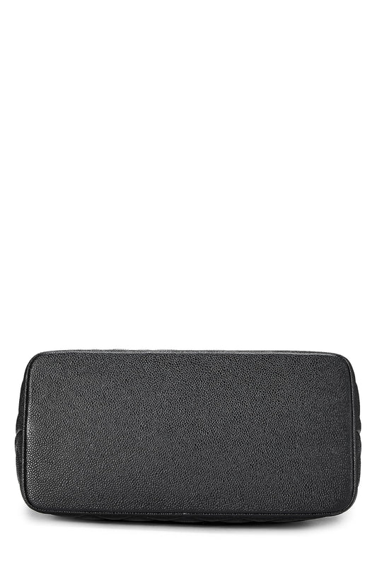 Chanel, Black Quilted Caviar Medallion Tote, Black