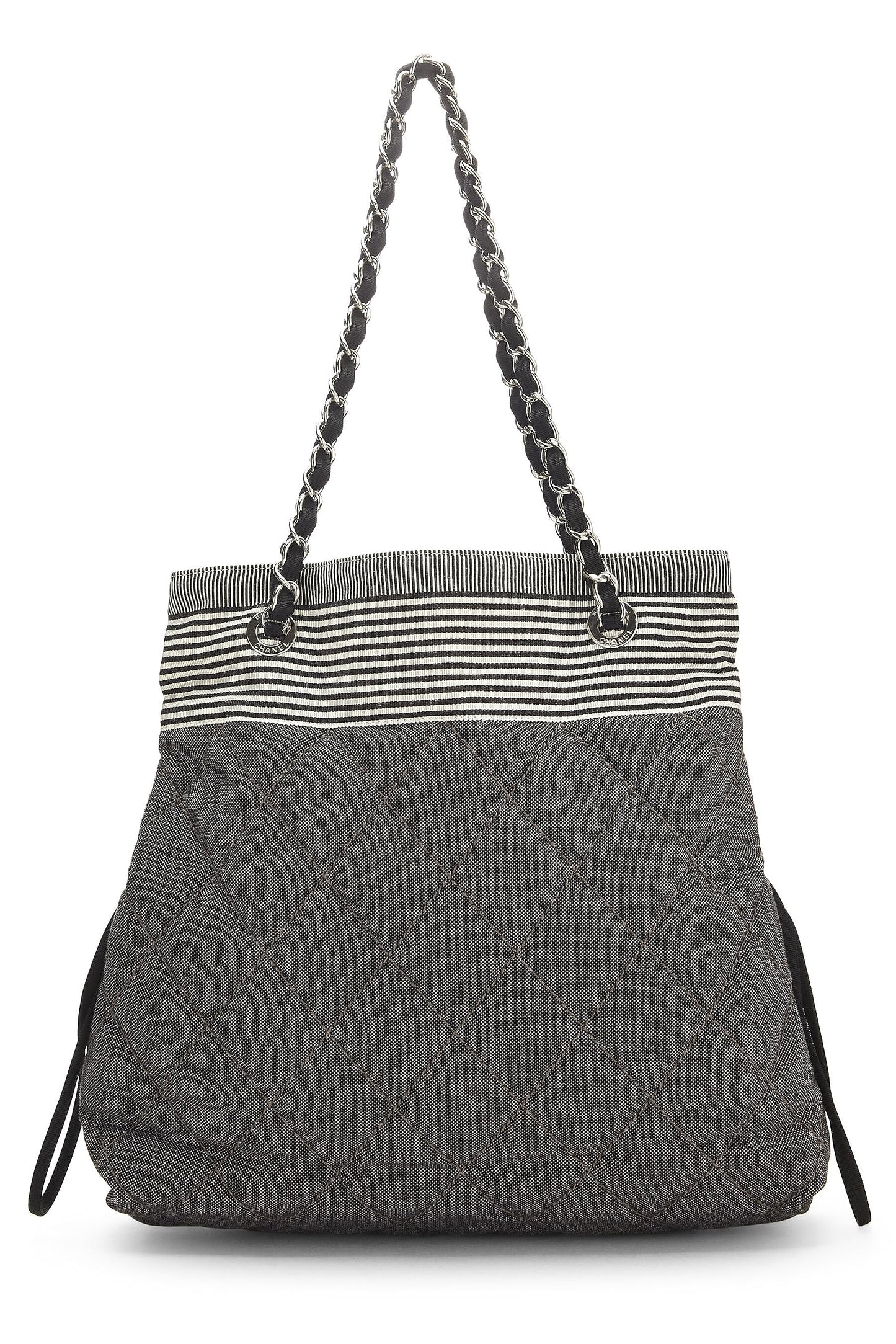 Chanel, Black Denim 'CC' Bon Bon Tote Medium, Black