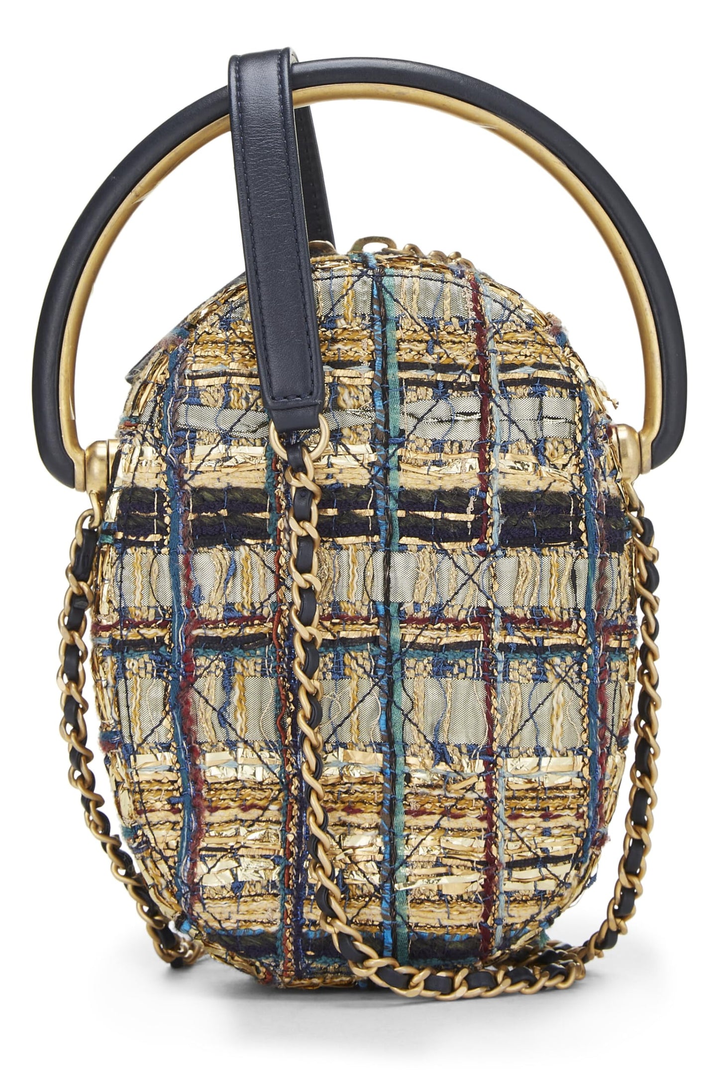 Chanel, Paris-Egypt Metallic Gold Tweed Oval Bag, Multi