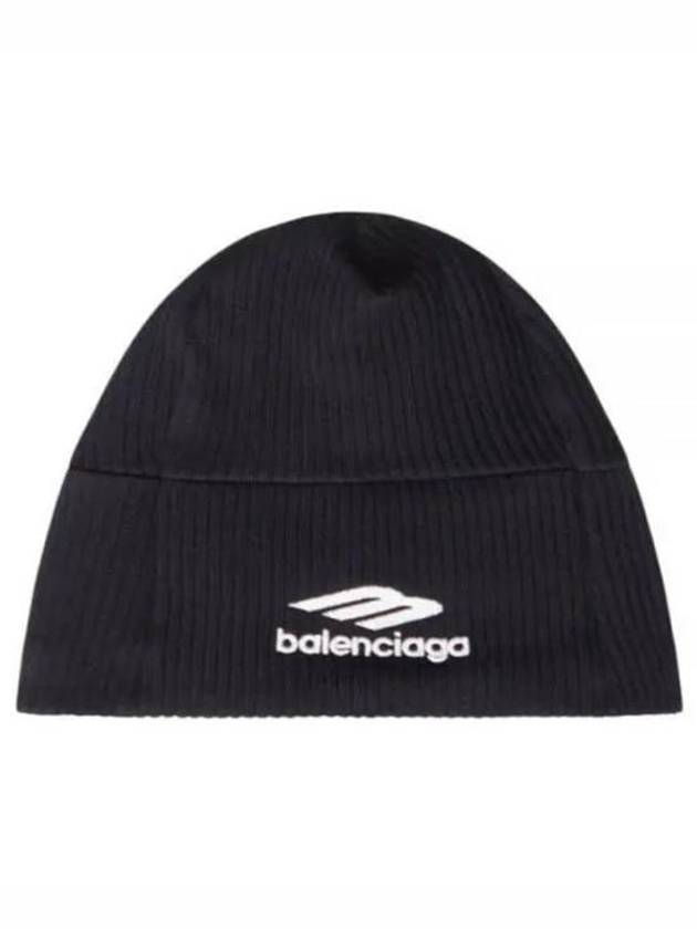 Luxury Balenciaga Logo Beanie Black