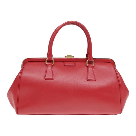 Luxury Prada Hand Bag Safiano leather Red Gold 92106