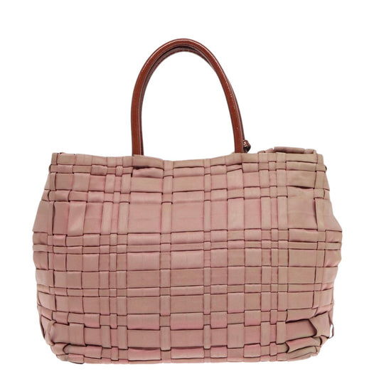 Luxury Prada Hand Bag Nylon Enamel 2way Brown Gold 92117