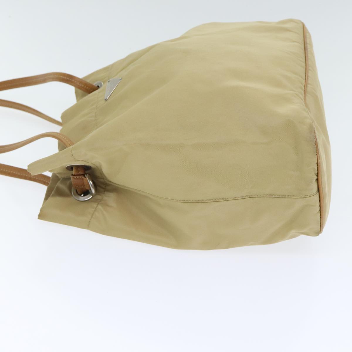 Luxury Prada Shoulder Bag Nylon Beige Silver 92399