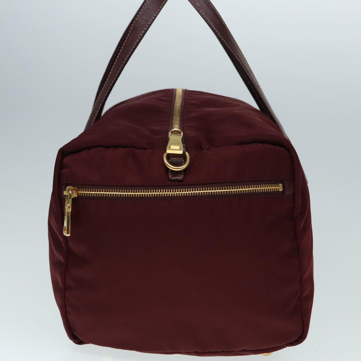 Luxury Prada Boston Bag Nylon 2way Bordeaux Gold 92506