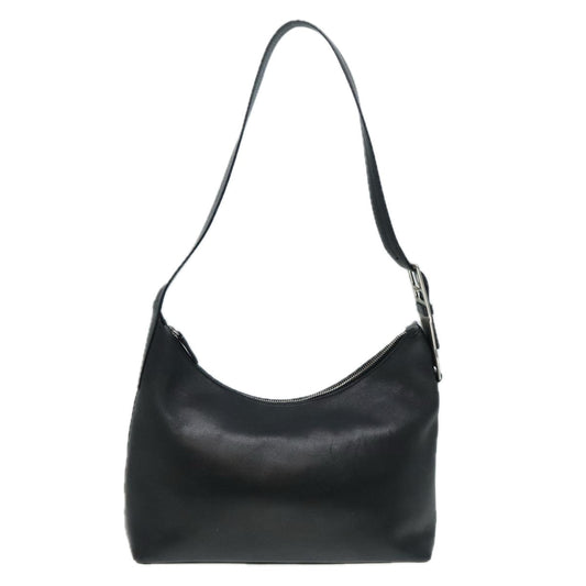 Luxury Prada Shoulder Bag Leather Black Silver 92660