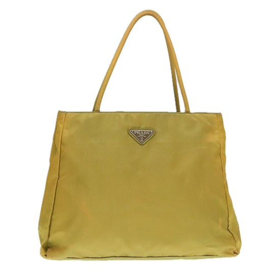 Luxury Prada Tote Bag Nylon Yellow Silver 92807