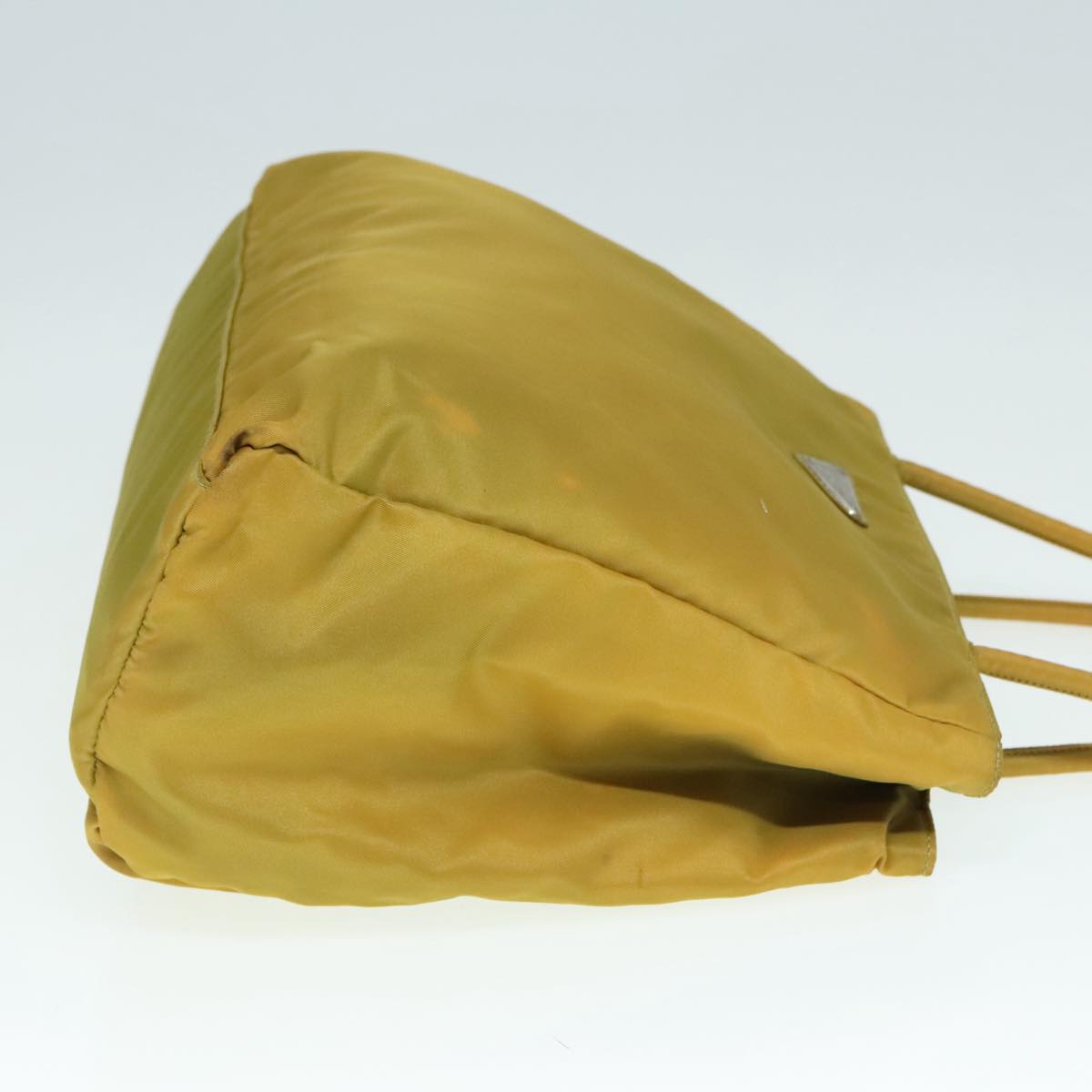 Luxury Prada Tote Bag Nylon Yellow Silver 92807