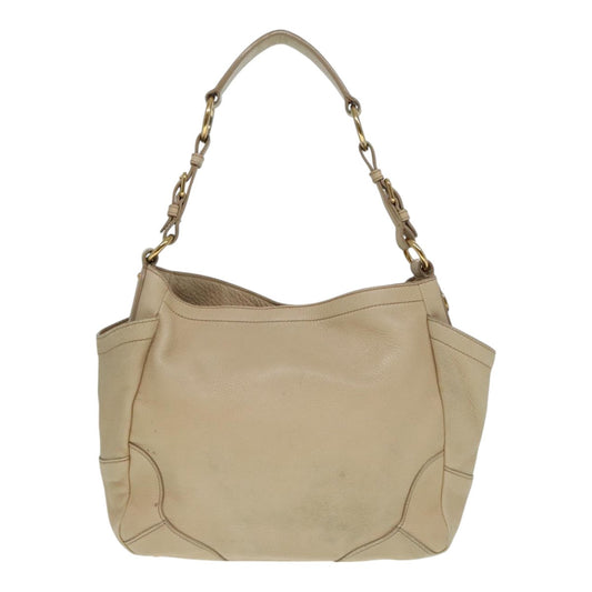 Luxury Prada Tote Bag Leather Beige Gold 92811