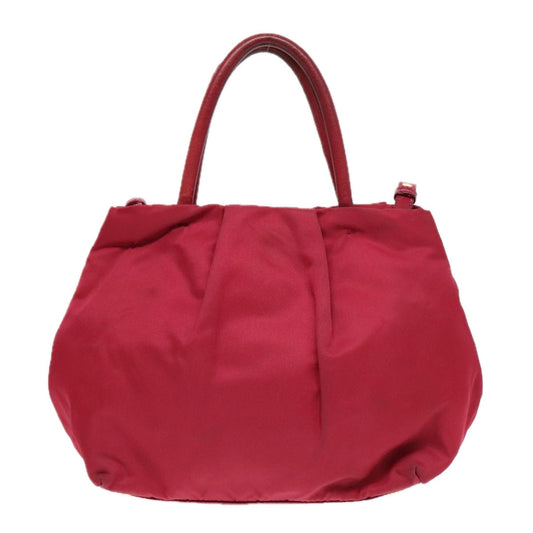 Luxury Prada Hand Bag Nylon 2way Pink Gold 92814