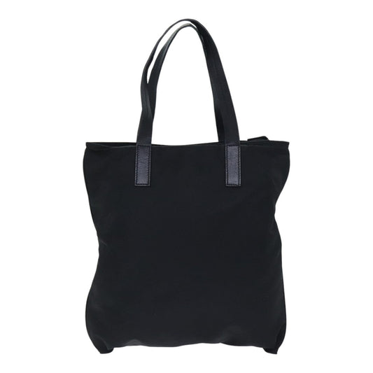 Luxury Prada Tote Bag Nylon Leather Black Silver 92827