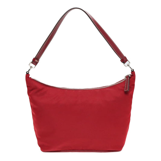 Luxury Prada Accessory Pouch Nylon Red Silver 92906