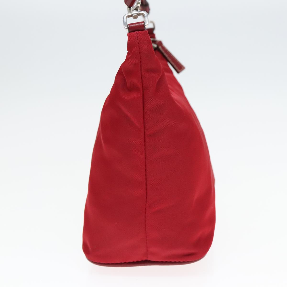 Luxury Prada Accessory Pouch Nylon Red Silver 92906