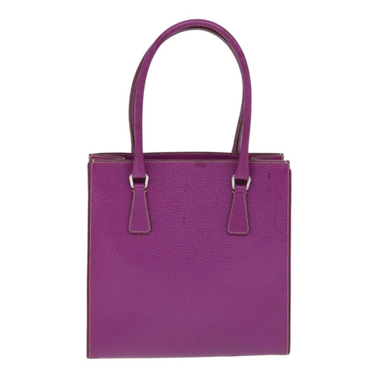 Luxury Prada Hand Bag Leather Purple Silver 92932