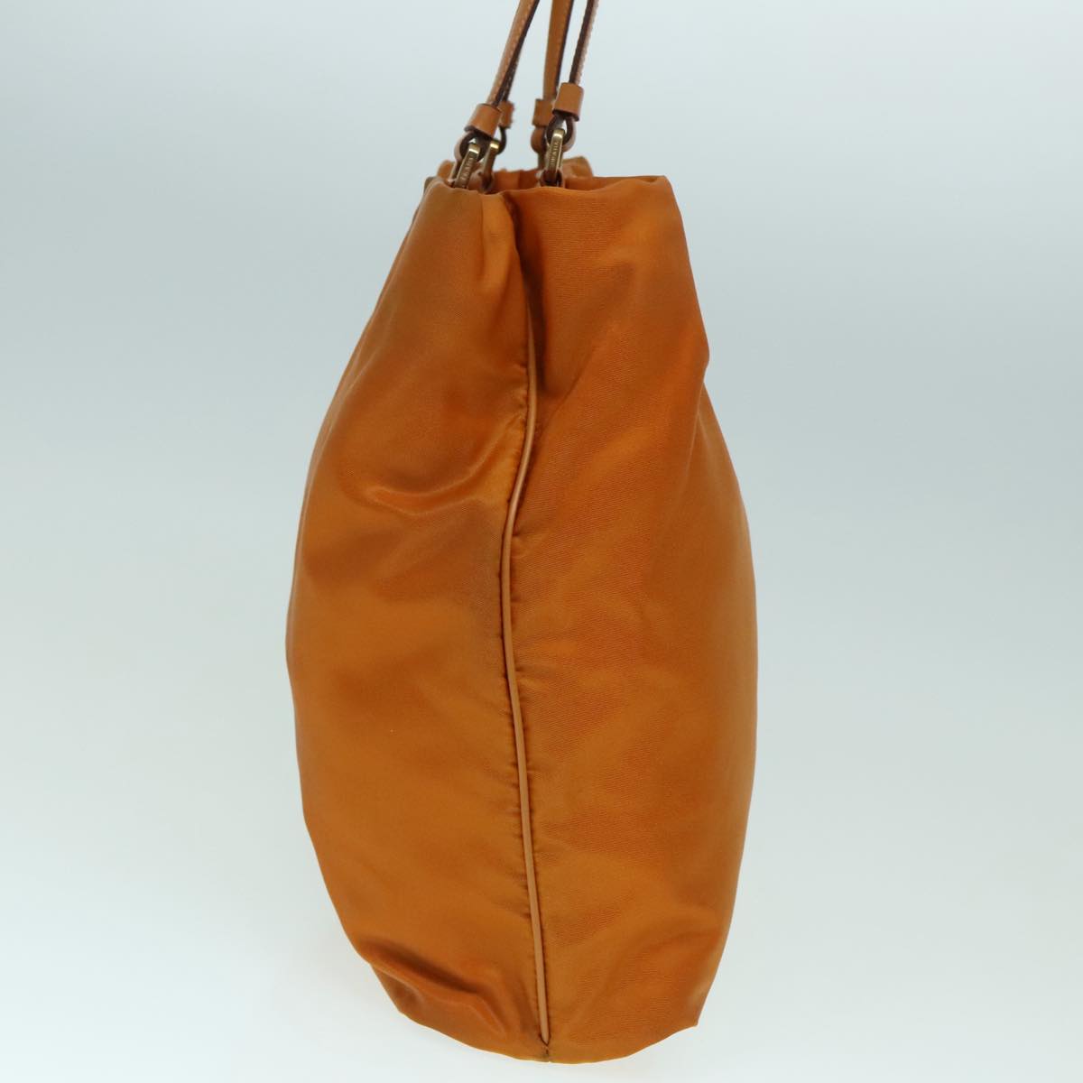 Luxury Prada Tote Bag Nylon Orange Gold 92969