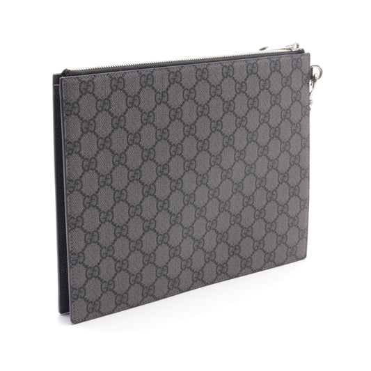 Luxury Gucci Trending 2025 GG Supreme Clutch bag Logo PVC Leather Gray Black