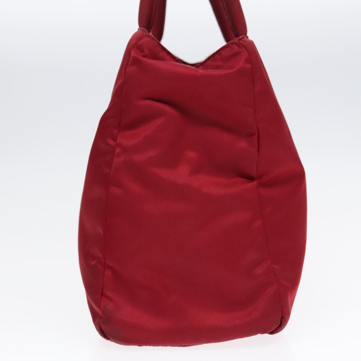 Luxury Prada Hand Bag Nylon Red Silver 93374