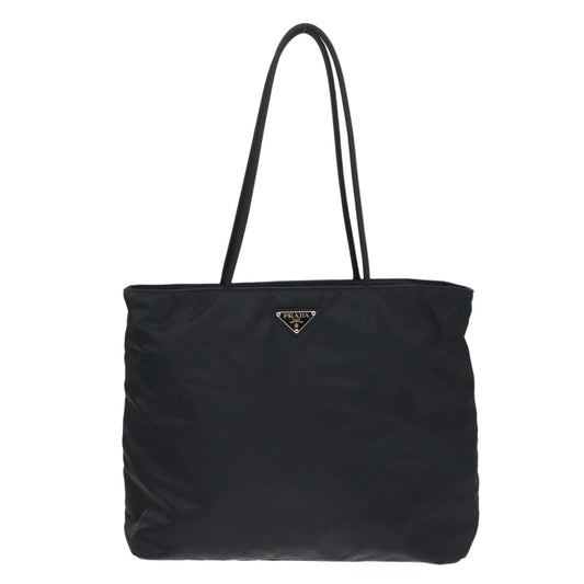 Luxury Prada Tote Bag Nylon Black Silver 93447