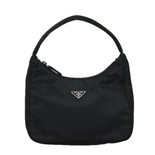 Luxury Prada Mini Hand Bag Nylon Black Silver 93539