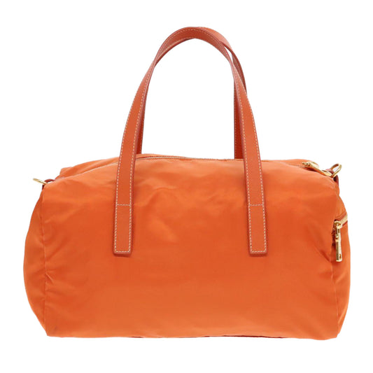 Luxury Prada Boston Bag Nylon 2way Orange Gold 94020