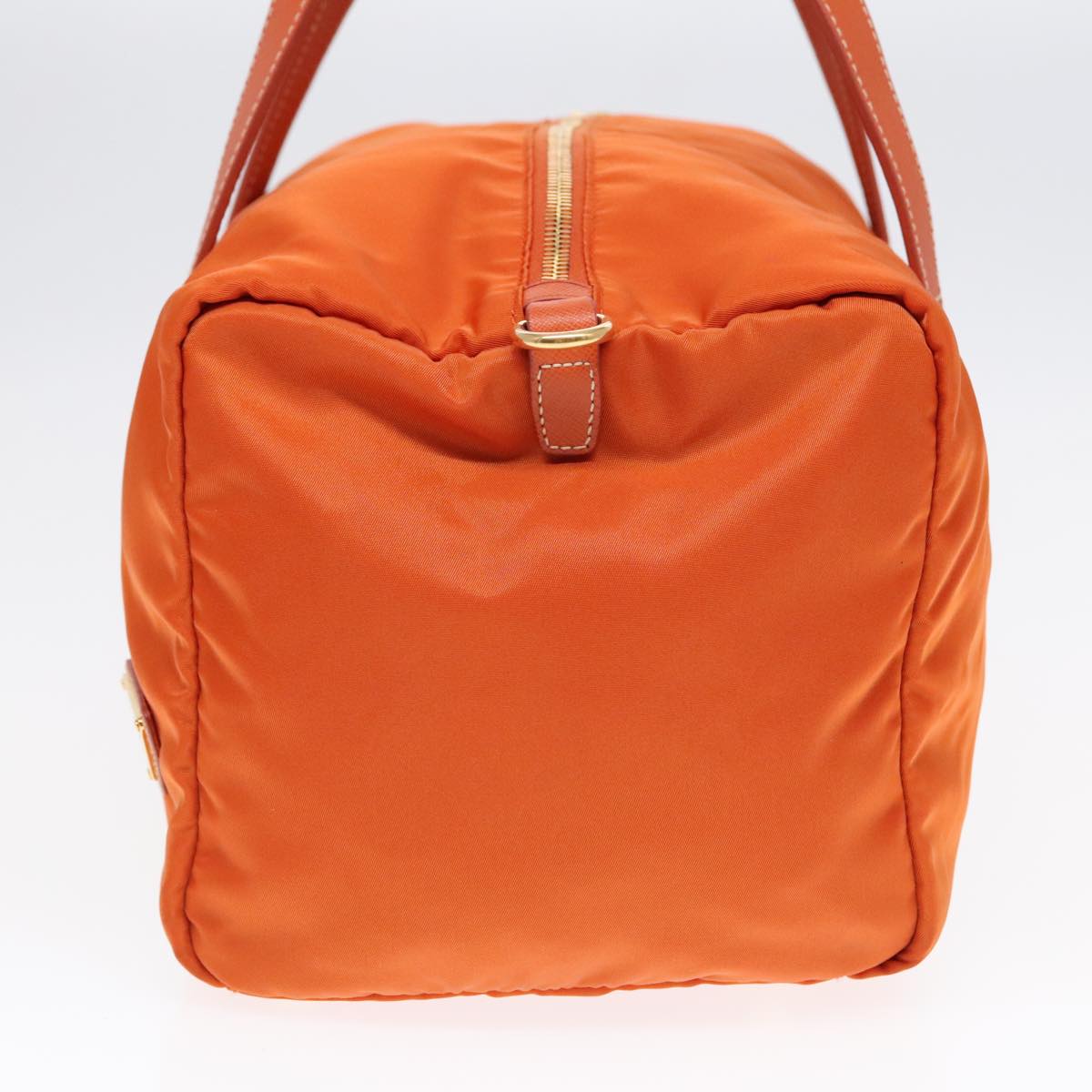 Luxury Prada Boston Bag Nylon 2way Orange Gold 94020