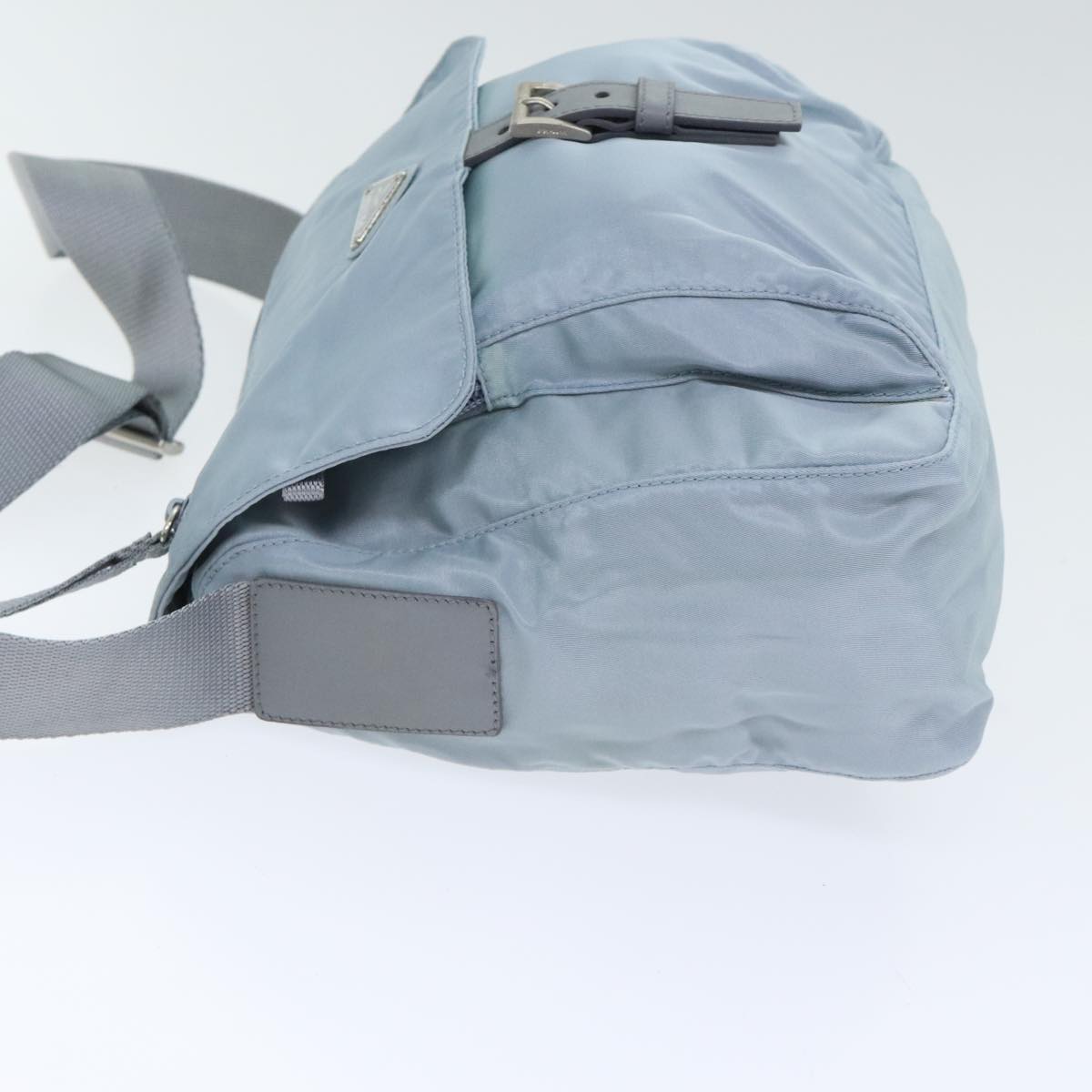 Luxury Prada Shoulder Bag Nylon Light Blue Silver 94021