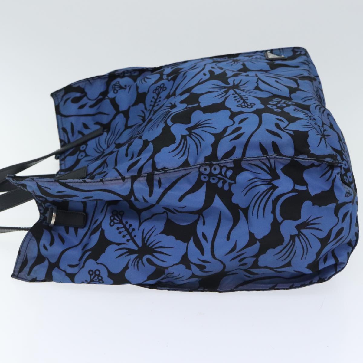 Luxury Prada Tote Bag Nylon 2way Blue Silver 94022