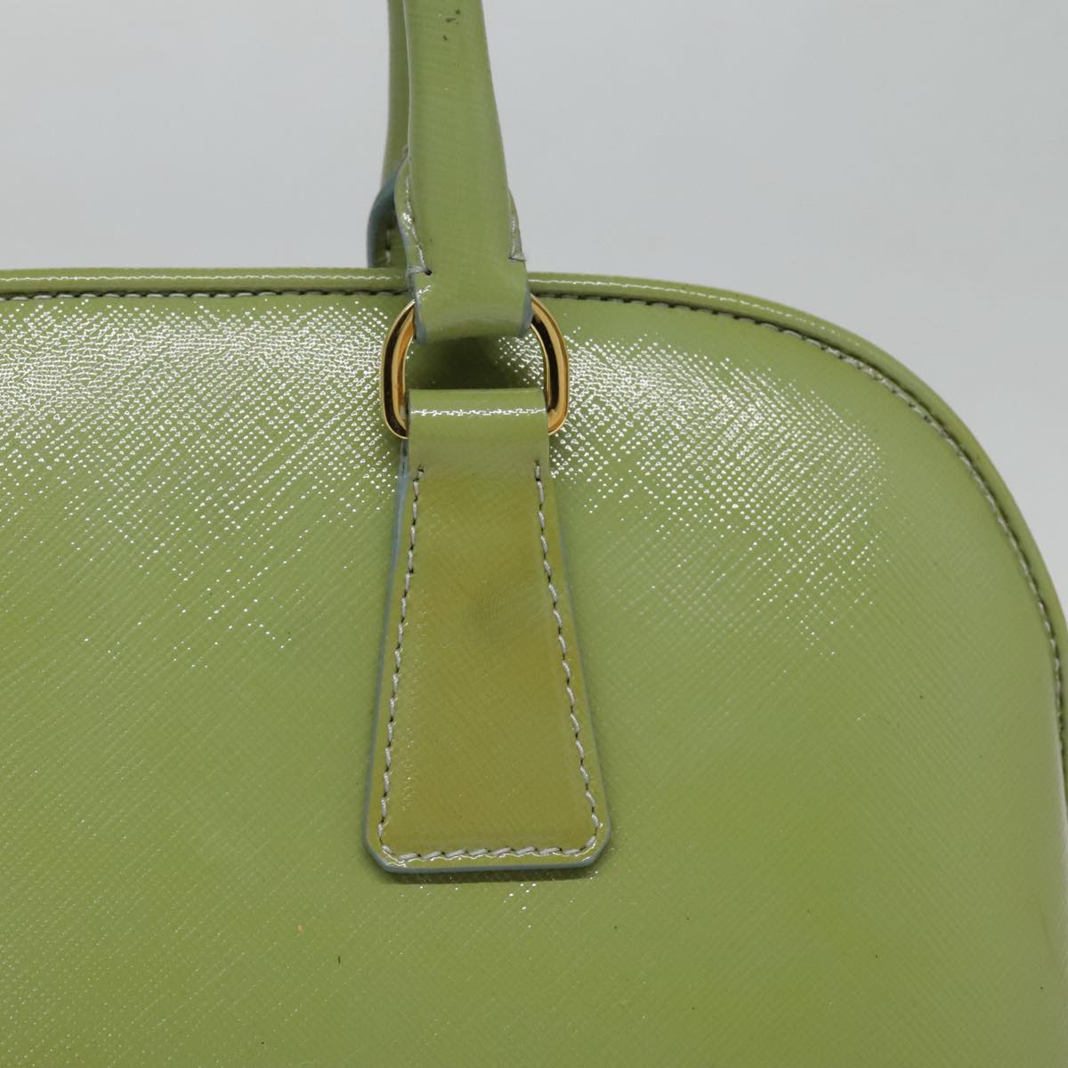 Luxury Prada Hand Bag Safiano leather 2way Green Gold 94025
