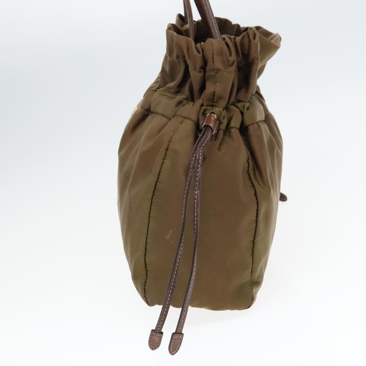 Luxury Prada Tote Bag Nylon Khaki Gold 94055
