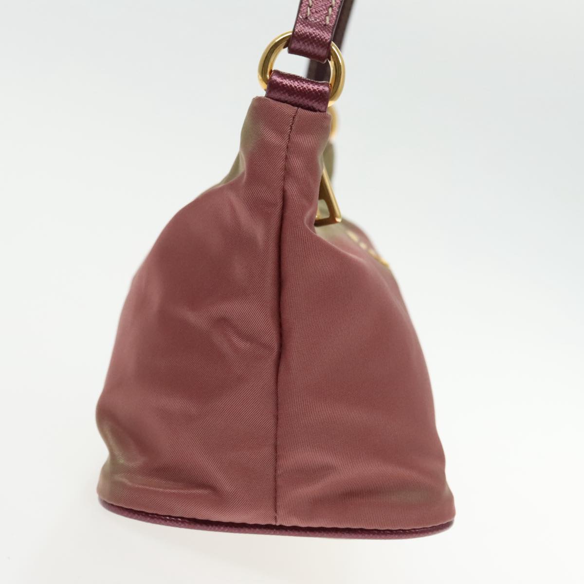 Luxury Prada Hand Bag Nylon Purple Gold 94456